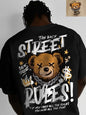 Europäische und amerikanische Herrenmode, bequemes und atmungsaktives Rundhals-T-Shirt mit Bärenbuchstaben-Print für den Sommer, Outdoor, Streetstyle