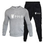 Men's autumn and winter set of round-neck sweatshirts and jogging pants, fashionable for autumn and winter, fitness and casual