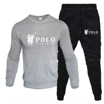 Men's autumn and winter set of round-neck sweatshirts and jogging pants, fashionable for autumn and winter, fitness and casual