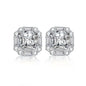 Luxury white gold solid platinum PT950 pink diamond earrings cherry powder ins wind ray dean ice flower cut