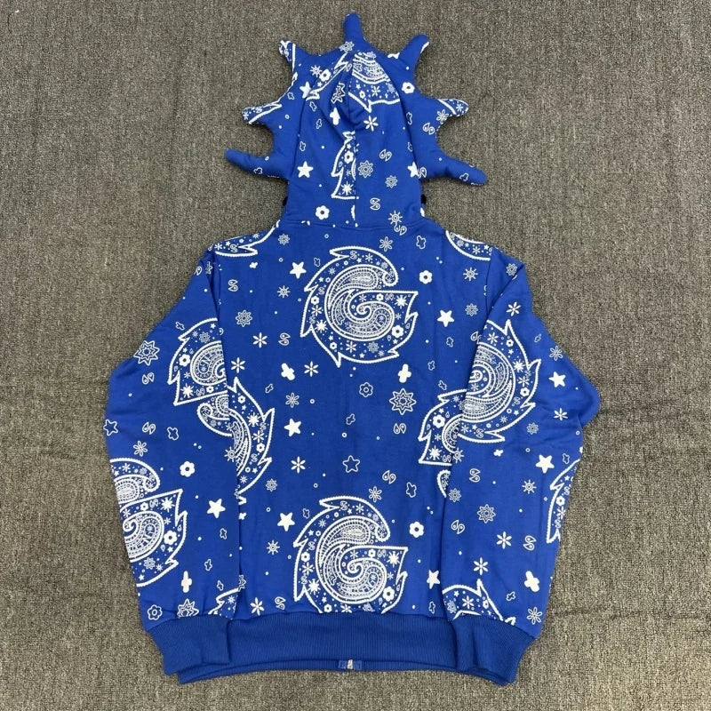 Designer Zipper Pullover Hoodie Oversized Fit Casual Sweater