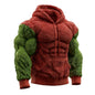 Men's Fashion Flannel Hoodie Pullover Abdominal Muscle Design Sportswear Autumn Winter Casual Long Sleeve Hooded Sweatshirt