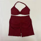 2Pcs Impacts Gym Set Tank Tops High Waist Scrunch Seamless Shorts Gym Suit Fitness Clothes Activewear Workout