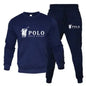 Men's autumn and winter set of round-neck sweatshirts and jogging pants, fashionable for autumn and winter, fitness and casual