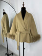Tossy Fox Fur Wool Overcoat Women's Short Coat Office Lady Elegant Double-sided Woolen Coat 2025 New Cardigan Jackets Loose Wool
