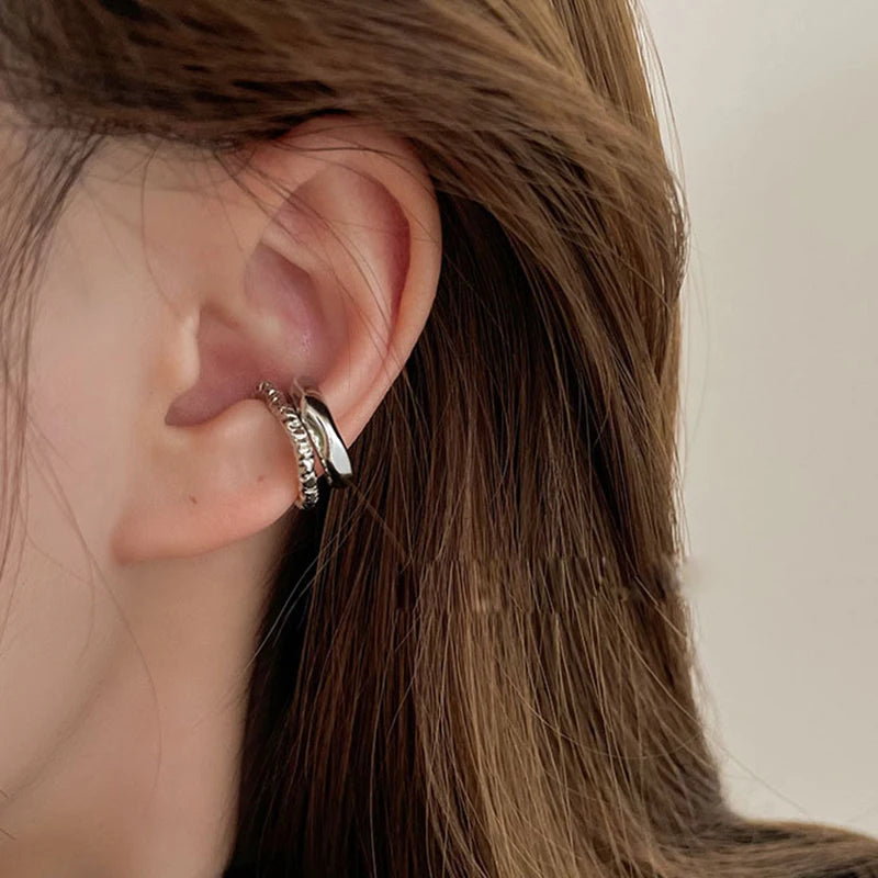 Punk Unregelmäßige Geometrische Ohrmanschetten Ohrringe für Frauen Nicht-Piercing Metall Ohrclip Ohrring Gefälschter Knorpel Mode Schmuck Party