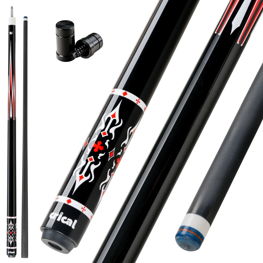 CRICAL CL-PRO Carbon Fiber Pool Cue Stick with 12.5mm Tip 3 * 8/8 Joint Pin  Low Deflection  for Professional 1/2 Billiard Cue
