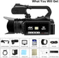 WIFI Camcorder 4K 64MP 60FPS Vlogging Touch Screen