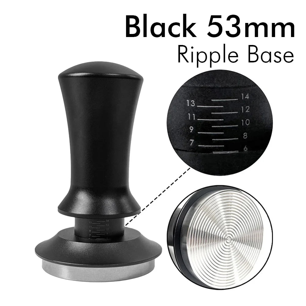 Kaffeetamper 58mm 54mm 51mm Ripple Base Leveling Konstanter Druck Kalibrierte Federbelastete Barista Werkzeuge Espresso Zubehör