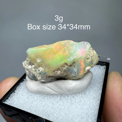 Natural Ethiopia Opal Gem Mineral Specimen Box