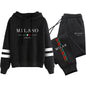 Office Home Womens Tracksuit Print Stripe Sweatshirt Set High Quality Sports Jogging Womens Clothing Fashion Casual Hoodie Suit