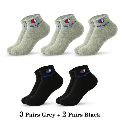 5/10/20 Paar Herren Knöchelsocken Baumwolle Klassische Markenmode Schwarz-Weiße Socken Atmungsaktive Mesh Sportsocken für den Sommer