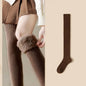New Winter Women's Fleece-Lined Over-the-Knee Socks Thickened Warm Thigh-High Socks Solid Color Leg Warmers Boot Cuff Long Socks