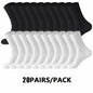 5/10/20 Pairs Neutral Solid Color Round Neck Socks Spring Autumn Sweat Absorbing Breathable Comfortable All-season Sports Socks