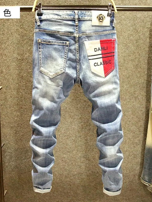 Herren Slim Fit Stretch Jeans mit geradem Bein