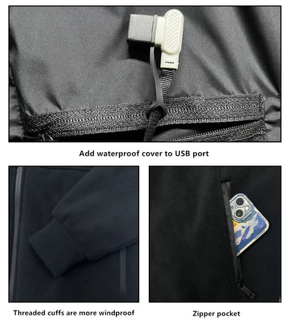 New Winter Fashion Versatile Polar Fleece Thick Heating Warm Jacket For Both Men Women 8-Zone Intelligent Heating Electric Coat