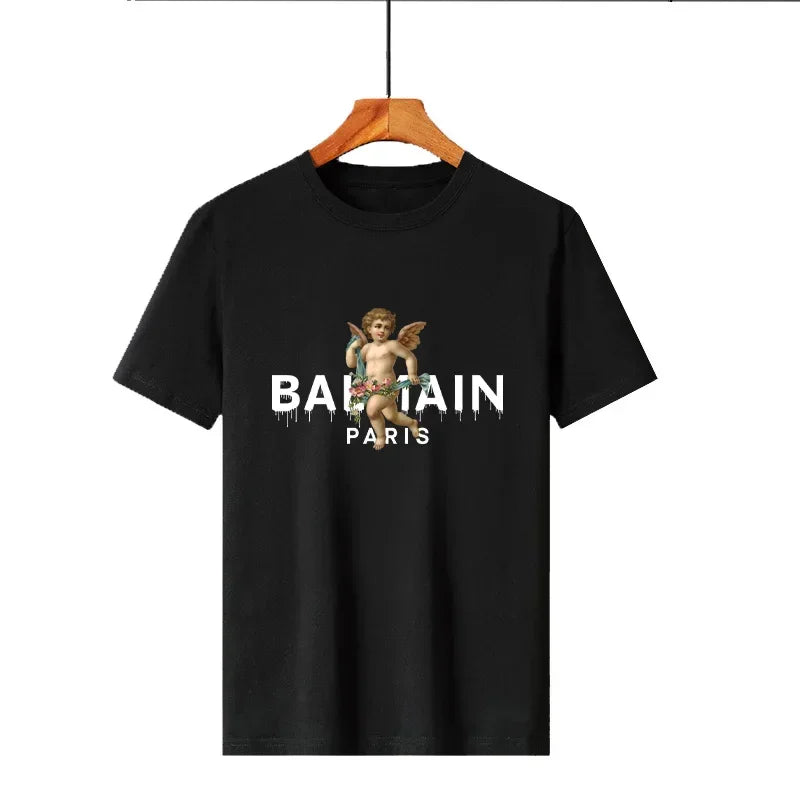 2025 Sommer Luxus T-Shirt Engel Grafikdruck Kurzarm Bequeme T-Shirts Retro Y2k Tees T-Shirt Damen Harajuku T-Shirts