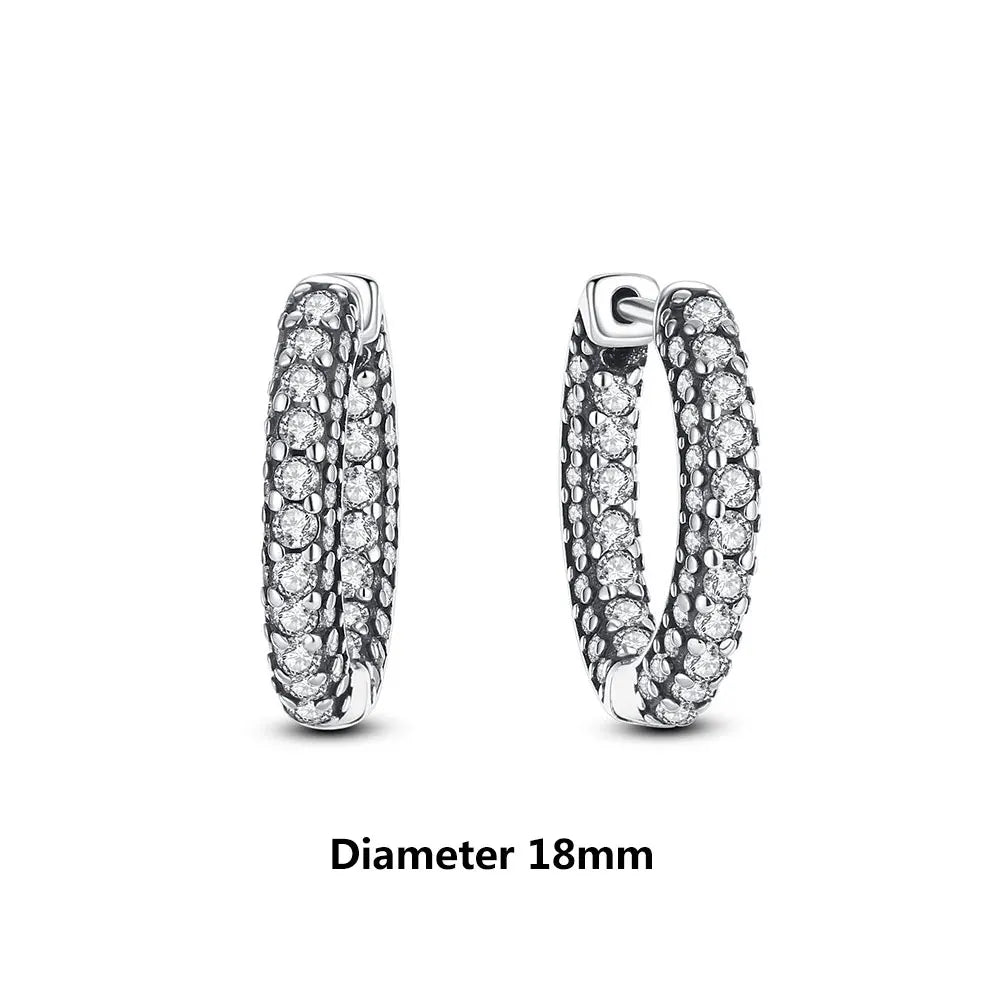 Original 925 Sterling Silber Ohrringe 2025 Stecker Creolen Kristall Ohrringe für Damen Roségold Krone Herz Unendlichkeit Biene Ohrring Schmuck