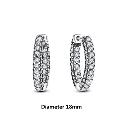 Original 925 Sterling Silber Ohrringe 2025 Stecker Creolen Kristall Ohrringe für Damen Roségold Krone Herz Unendlichkeit Biene Ohrring Schmuck