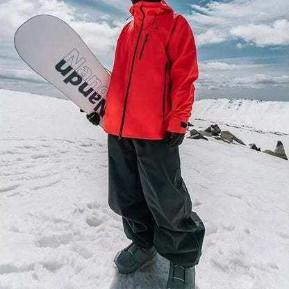 Fashion Single-Board-Skihose Lässige Track-Hochbund-Hose Weite Hose Wasserdicht Verschleißfest Professionelle Doppel-Board-Skihose