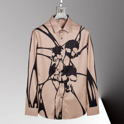 Teglex Men's Slim Lapel Long Sleeve Shirt 6XL