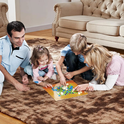 VIKAMA Tie-Dye Plush Carpet Living Room Decoration Soft Fluffy Home Mat Children's Room Baby Crawling Non-Slip Blanket