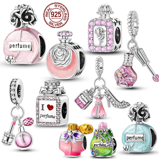 Charms 925 Sterling Silver Perfume Bottle Beads Charms Pendant Fit Original 925 Bracelet Making For Woman Jewelry Fashion DIY