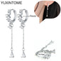 925 Sterling Silver Ear Needle Fashion Hoop Earrings White Crystal Luxury Women's Silver Earrings Wedding Women's Jewelry Gift