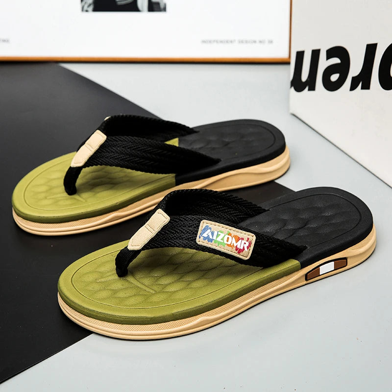 Men's Anti-Slip Beach Flip-Flops – Soft-Soled Summer Outdoor
