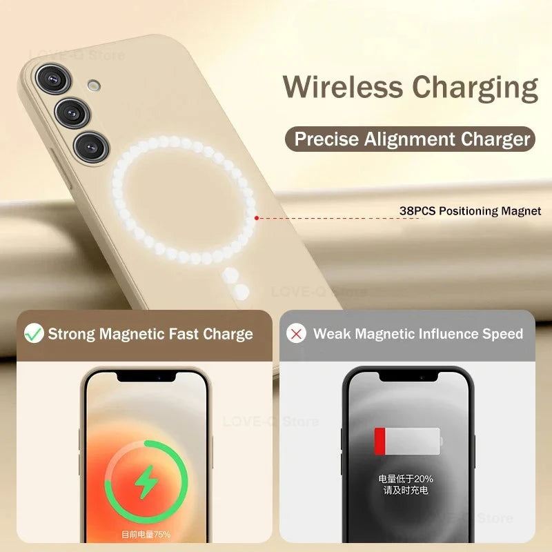 MagSafe Silicone Case Samsung S25 S26 S24 S23 | Wireless
