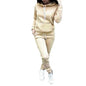Two-piece Sports Women Tracksuit Solid Color Long Sleeve Hoodies Sweatpants Set