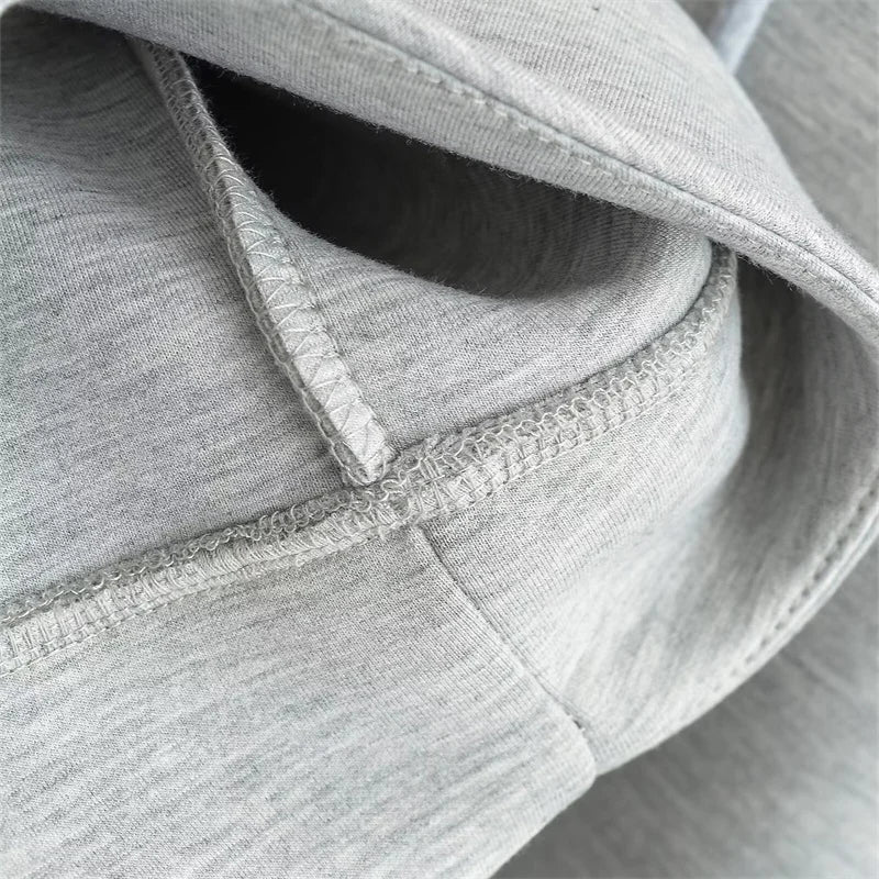 Winter Women's Zipper Hoodie High Street Unisex style Double Pockets Oversize Loose Sweatshirts Outerwear Top