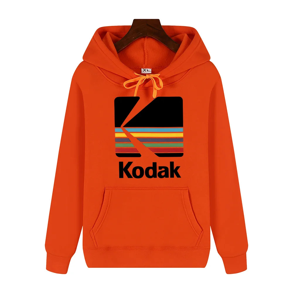 Kodak Brand Fashion Retro Y2K Print Autumn and Winter Men Sports Hoodie Outdoor Casual Casual Comfortable Street Jacket Clothing