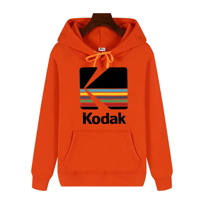Kodak Brand Fashion Retro Y2K Print Autumn and Winter Men Sports Hoodie Outdoor Casual Casual Comfortable Street Jacket Clothing