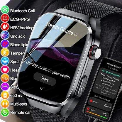 2025 Neue Mikro-Vorsorgeuntersuchung Smartwatch für Herren Harnsäure Körperfett Fünf-Organe-Gesundheitsuhr Bluetooth-Anruf Smart-Armband