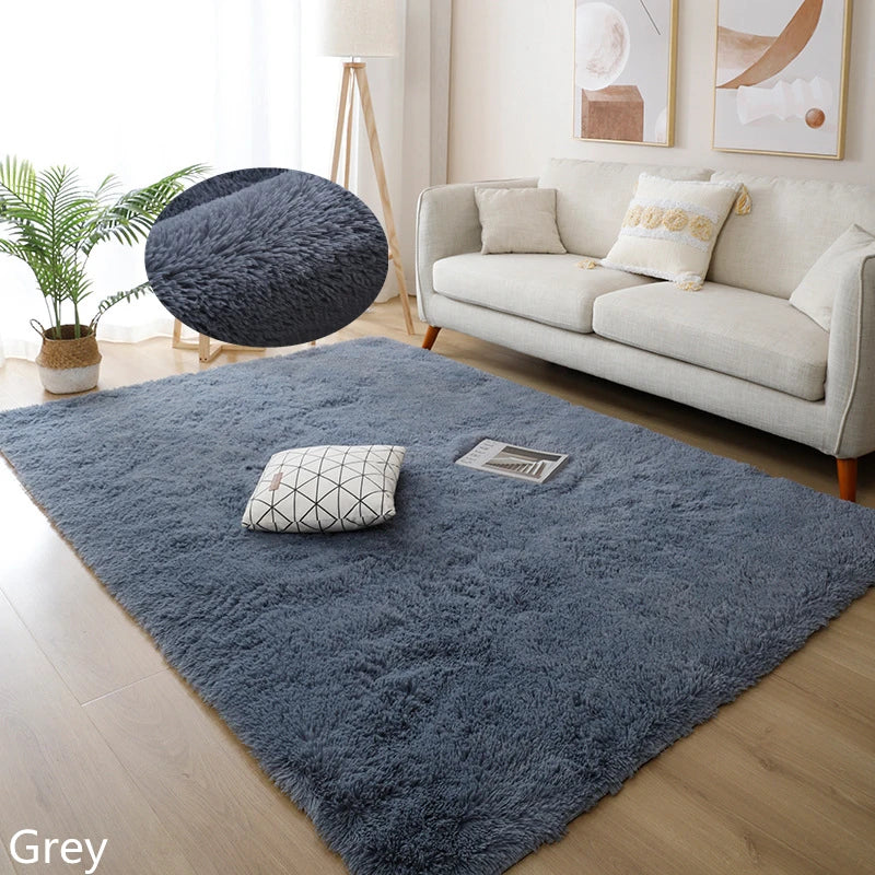White Fluffy Hall Carpet Modern Living Room Bedroom Home Decor Large Mats Thickened Non-Slip Girl Children's Room Pink Furry Rug