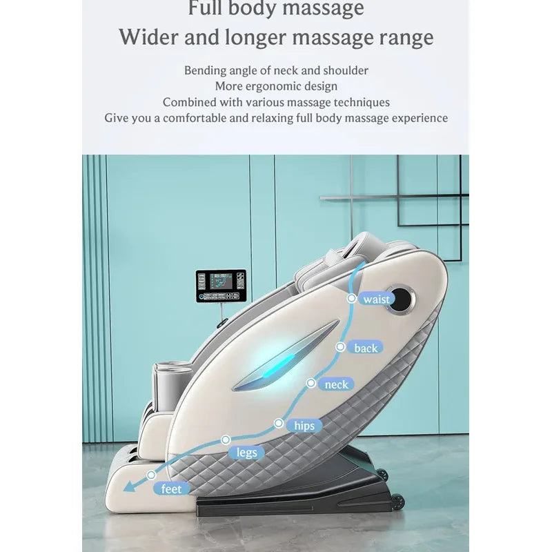 4D Massage Chair with Full Body Relaxation Function 2025 Zero Gravity SL-Track Shiatsu with Bluetooth Speaker and AI Control