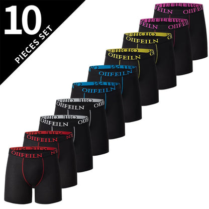 4/5/10 Pcs Fashionable Men's Long Underwear Casual Boyshort Youth Sports Shorts Comfortable Breathable Stretch Shorts Underwear