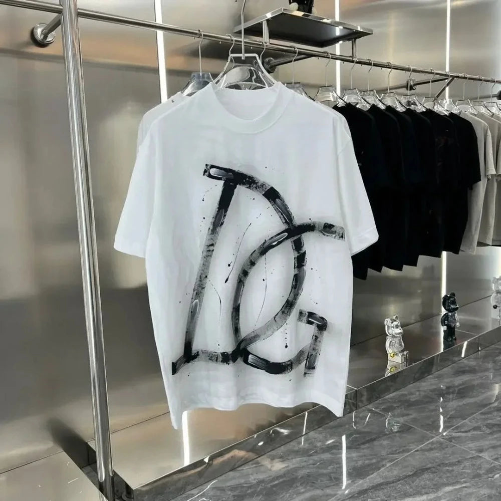 Men's and Women's T-shirt Summer Luxury Brand Cotton Short-sleeved Spring Autumn Trendy Brand Versatile Comfort Harajuku Tops