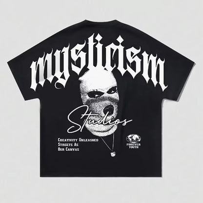 Men's Y2K Retro Style Round Neck T-Shirt Streetwear