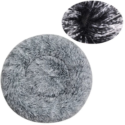 40-90cm Rundes Haustierbett für große Hunde Super Weiches Katzenbett Langes Plüsch Hundebett für mittlere Hunde Winter Warmes Schlafplatz