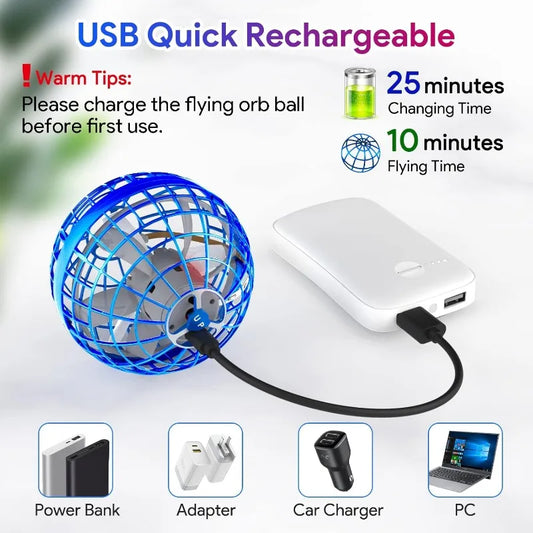 Flying Orb Ball Hand Controlled Hover Boomerang Spinner