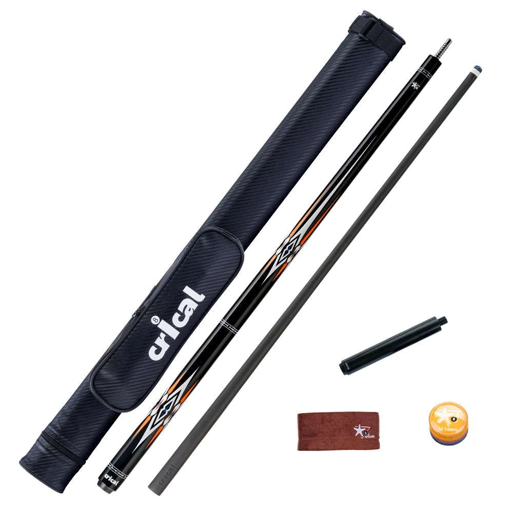 Crical Carbon Fiber Pool Cue Stick Carbon fiber Billiard Cue Stick Kit  low deflection 3/8*8 joint with billar Cases