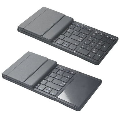 Foldable Bluetooth Keyboard with Leather Case Rechargeable