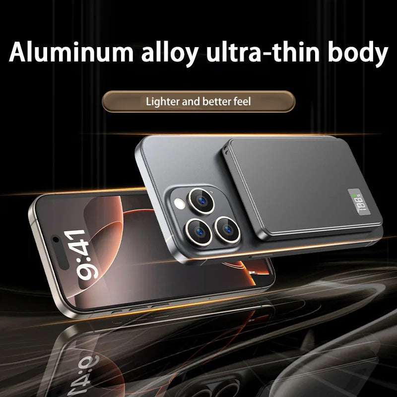 50000mAh Portable Magnetic Wireless Power Bank PD Fast Charging External Battery Electronic Display For iPhone Samsung