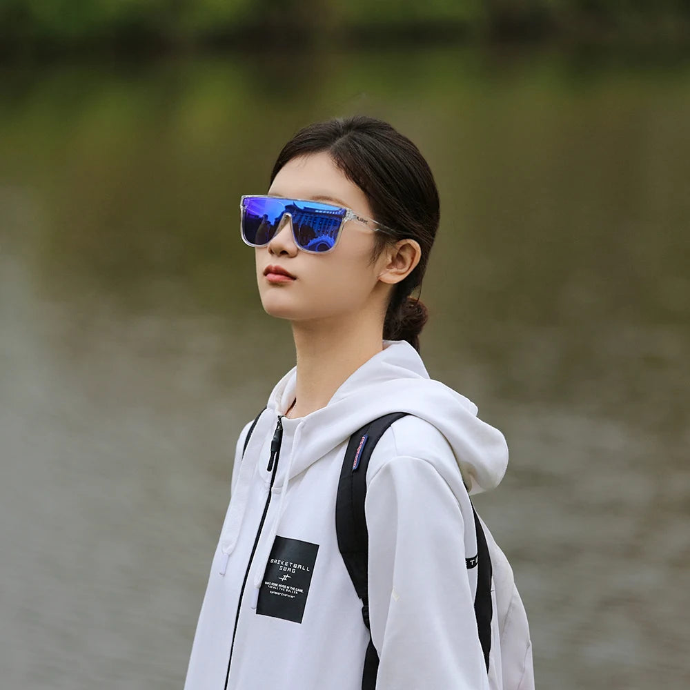 KAROS Polarized Oversized Fashion Sunglasses Men Women Outdoor Large Frame Sports Goggle Beach Sun Glasses Polarized UV400 Eyew