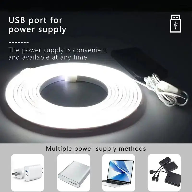 LED Strip Neon Light USB DC 5V Dimmable Touch Sensor Switch Flexible Silicone Neon Sign Tape Waterproof For Outdoor Home Decor