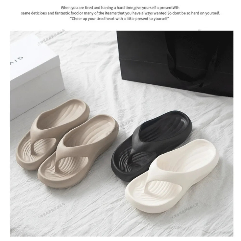 Damen stylische EVA Flip-Flops Bequem Weich Rutschfest Geruchsneutral Modisch Vielseitig für Strand Sommer Freizeit Strandschuhe