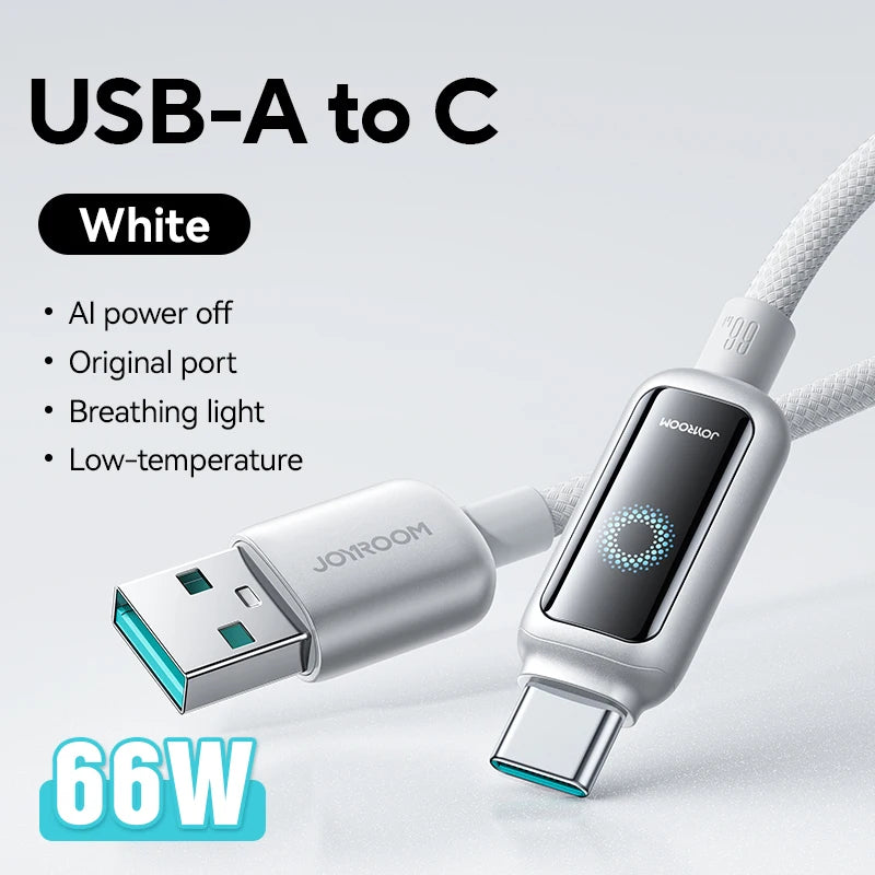 Joyroom 100W USB C Kabel Automatische Abschaltung Schnellladekabel Typ C für iPhone 16 15 Pro Max Xiaomi Samsung S-A55