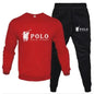 Men's autumn and winter set of round-neck sweatshirts and jogging pants, fashionable for autumn and winter, fitness and casual